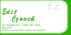 edit czovek business card